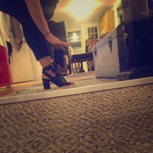 Black open-toe heels